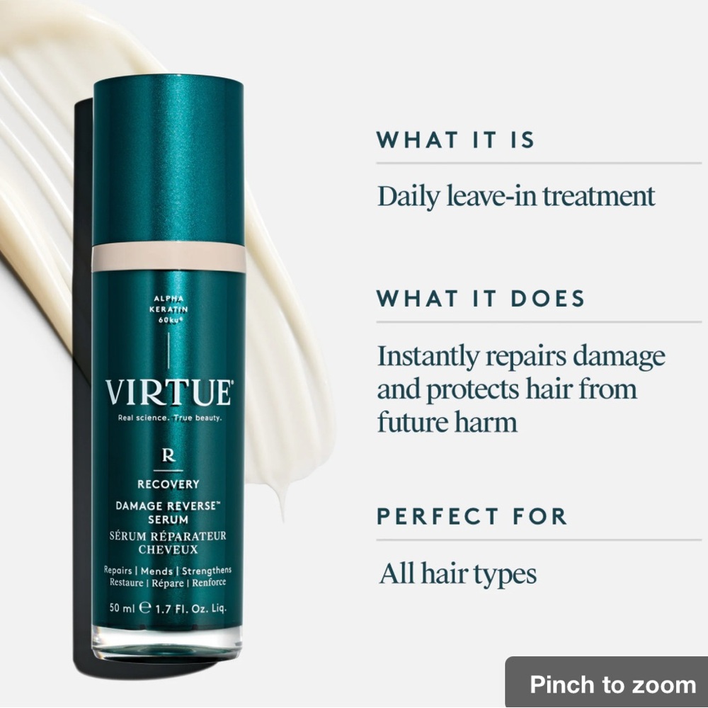 Virtue R Recovery damage reverse serum 50 ml
1.7 fl oz